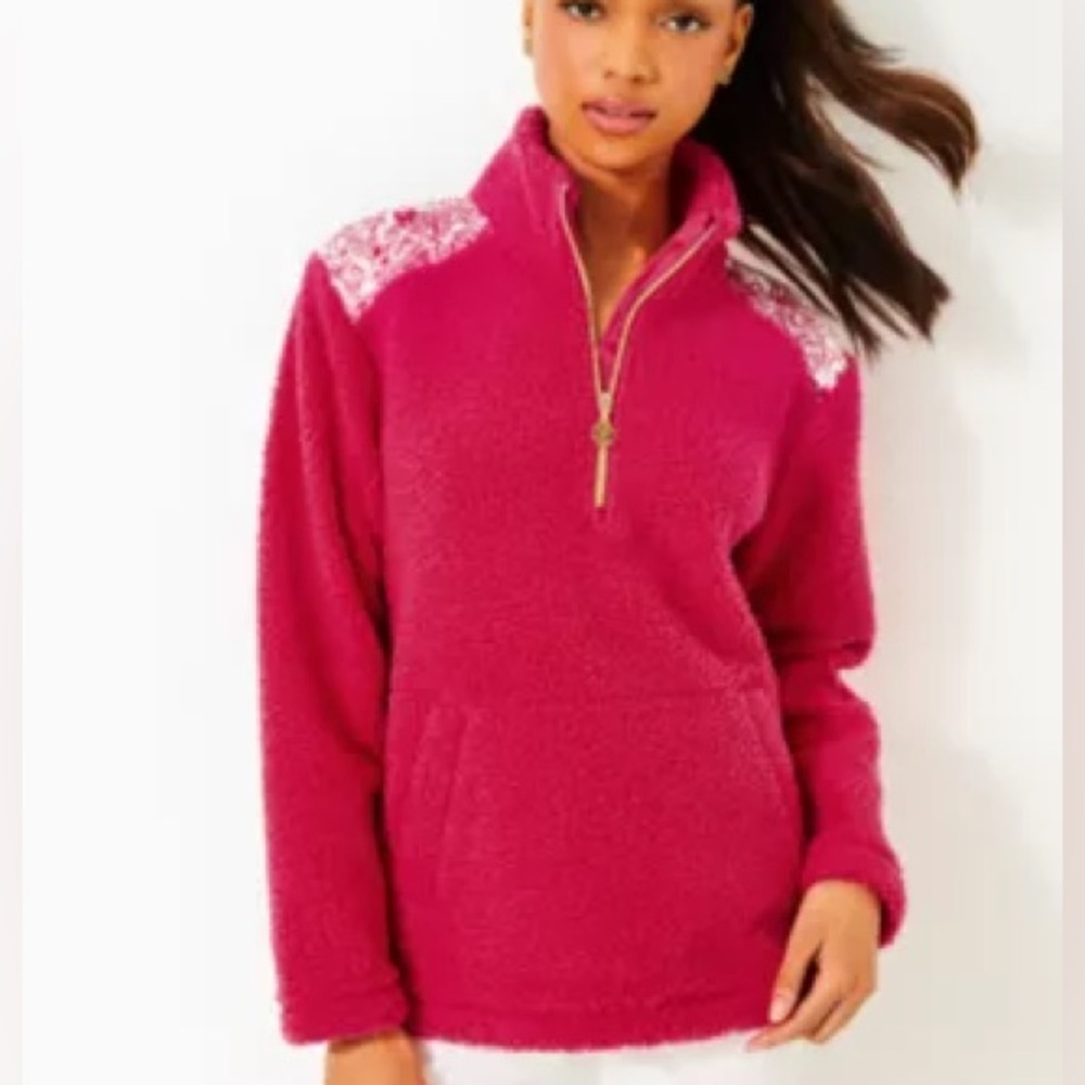 Lilly Pulitzer Pink Pullover Jacket with Silver Accents